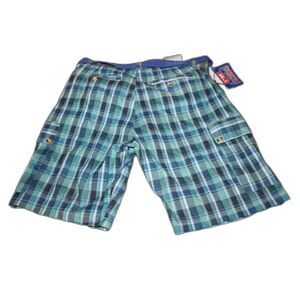 5th Ave Plaid Belted Cargo Shorts - Size 34 - NWT - Summer Street Style